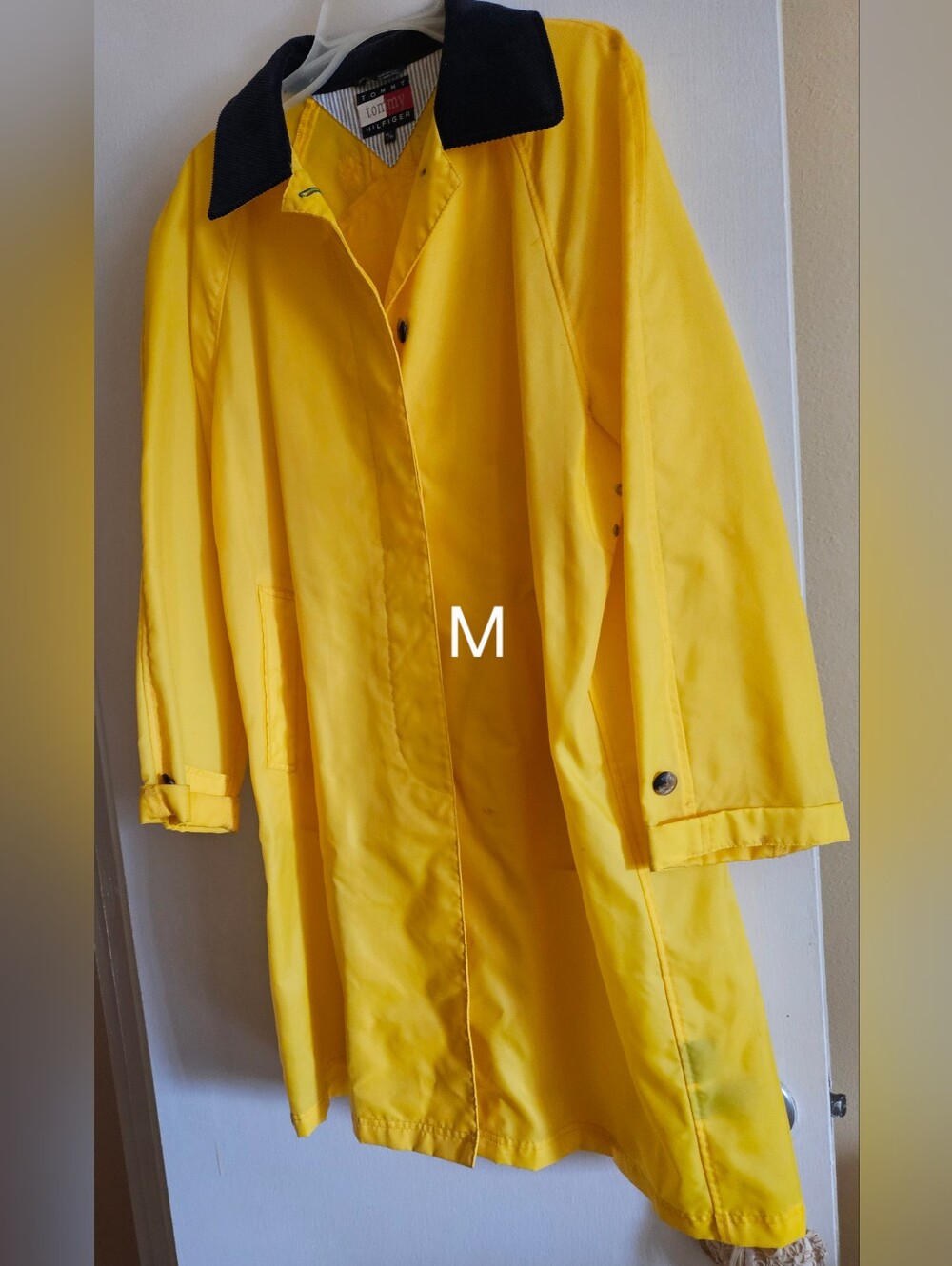 Tommy Hilfiger Yellow Rain Coat with Black Collar